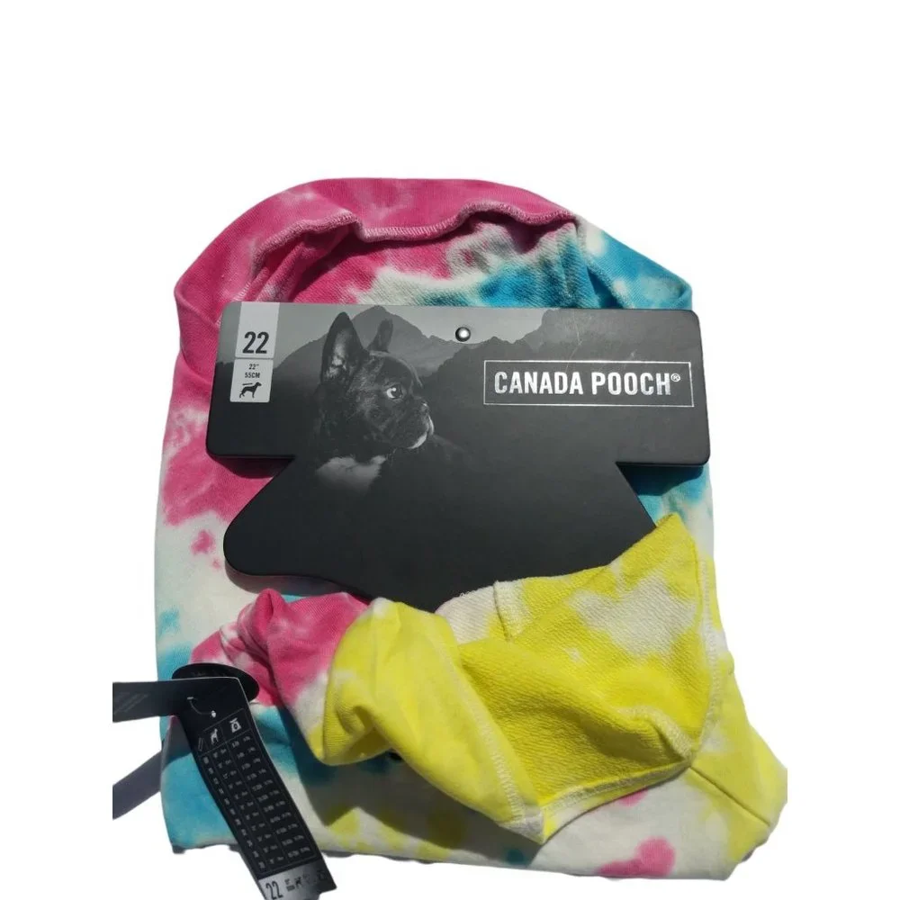 Canada Pooch Dog XL 22 inches No Authority Tie Dye Hoodie with Pocket New